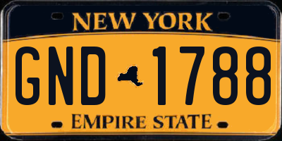 NY license plate GND1788