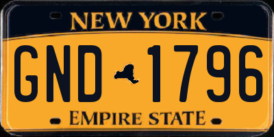 NY license plate GND1796
