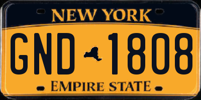 NY license plate GND1808