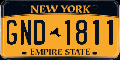 NY license plate GND1811