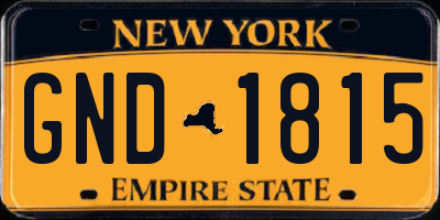 NY license plate GND1815