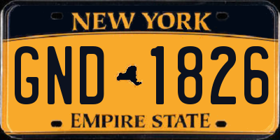 NY license plate GND1826