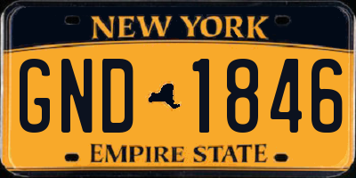 NY license plate GND1846