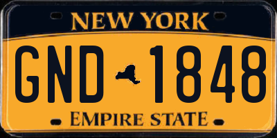 NY license plate GND1848