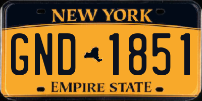 NY license plate GND1851