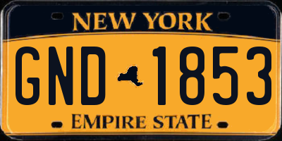 NY license plate GND1853