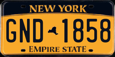 NY license plate GND1858