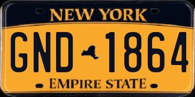 NY license plate GND1864