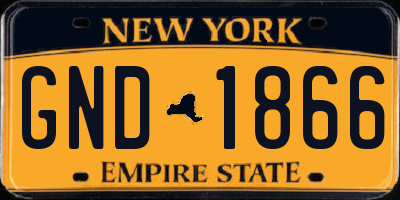 NY license plate GND1866