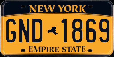 NY license plate GND1869