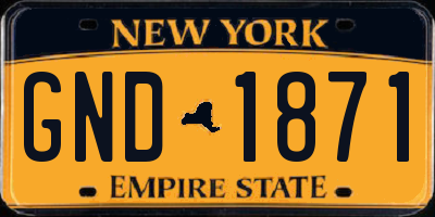 NY license plate GND1871