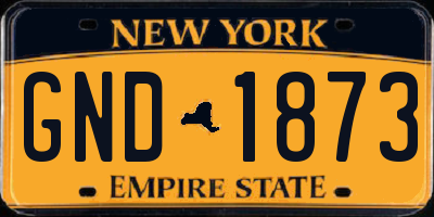 NY license plate GND1873