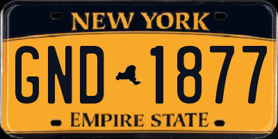 NY license plate GND1877