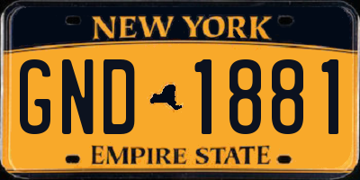 NY license plate GND1881