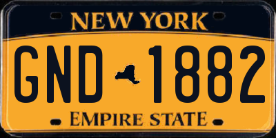 NY license plate GND1882