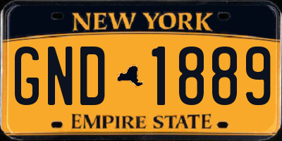 NY license plate GND1889