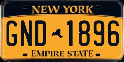 NY license plate GND1896