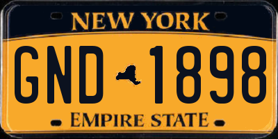 NY license plate GND1898
