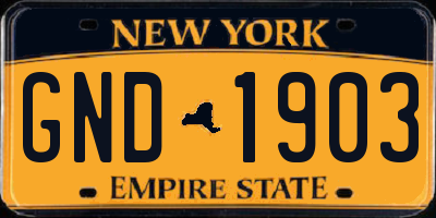 NY license plate GND1903