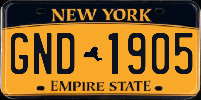 NY license plate GND1905