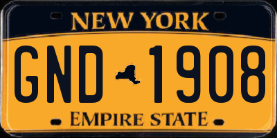 NY license plate GND1908