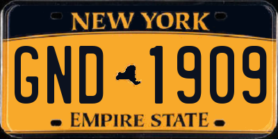 NY license plate GND1909
