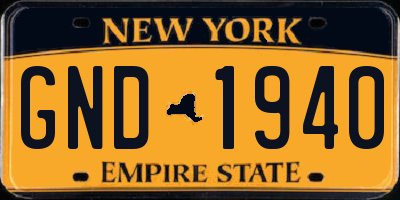 NY license plate GND1940