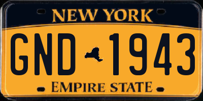 NY license plate GND1943