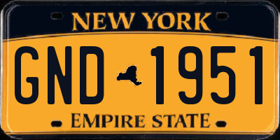 NY license plate GND1951
