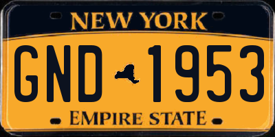 NY license plate GND1953