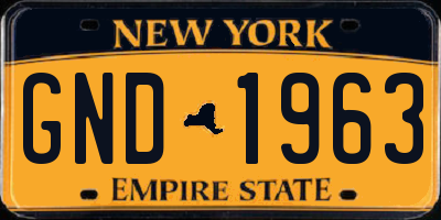 NY license plate GND1963