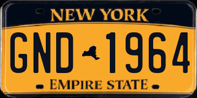 NY license plate GND1964