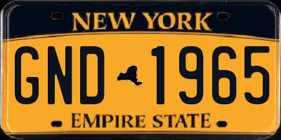 NY license plate GND1965