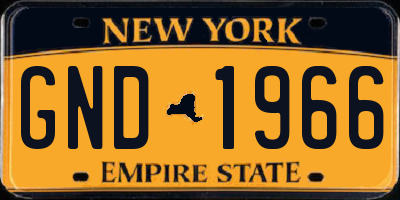 NY license plate GND1966