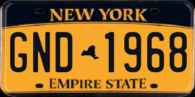 NY license plate GND1968