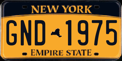 NY license plate GND1975