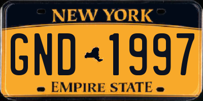 NY license plate GND1997