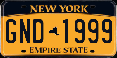 NY license plate GND1999
