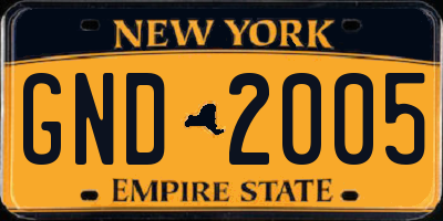 NY license plate GND2005