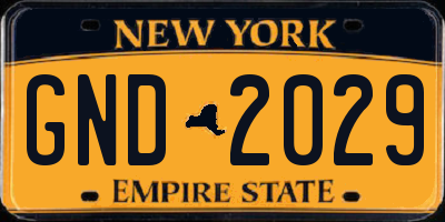 NY license plate GND2029
