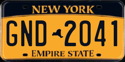 NY license plate GND2041