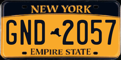 NY license plate GND2057