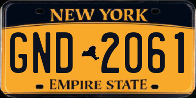 NY license plate GND2061