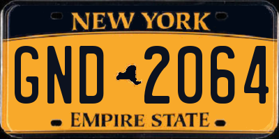 NY license plate GND2064