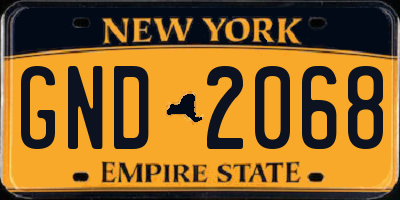 NY license plate GND2068