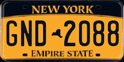 NY license plate GND2088