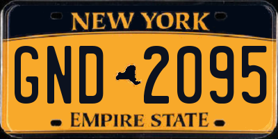 NY license plate GND2095