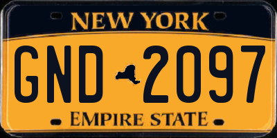 NY license plate GND2097