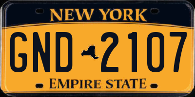 NY license plate GND2107