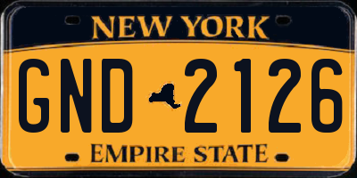 NY license plate GND2126
